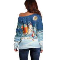 Sweden christmas Off Shoulder Sweater Scandinavian Tomte and Yule Goat Christmas - Wonder Print Shop