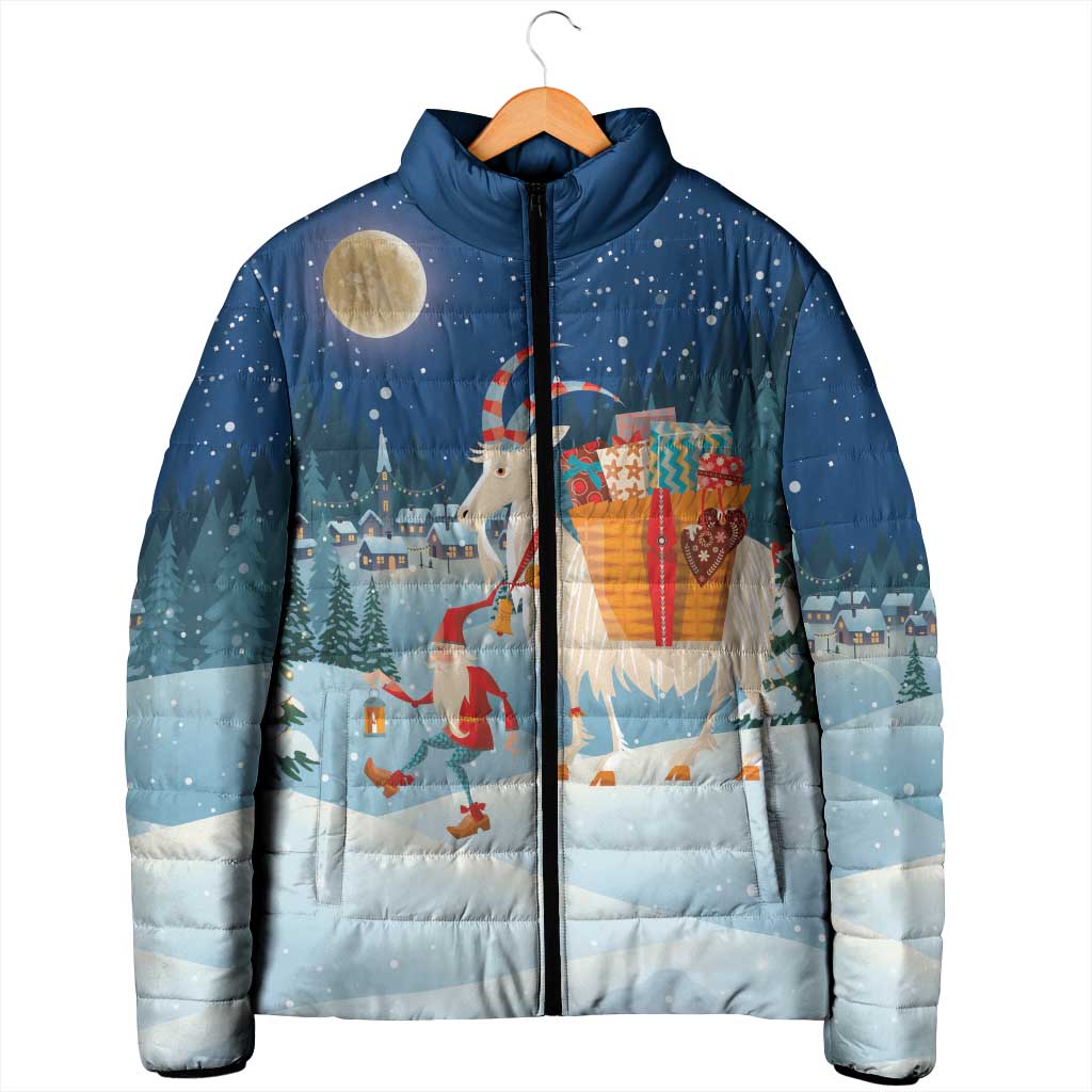Sweden christmas Padded Jacket Scandinavian Tomte and Yule Goat Christmas - Wonder Print Shop