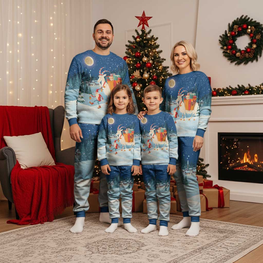 Sweden Christmas Pajama Set Scandinavian Tomte and Yule Goat Christmas - Wonder Print Shop