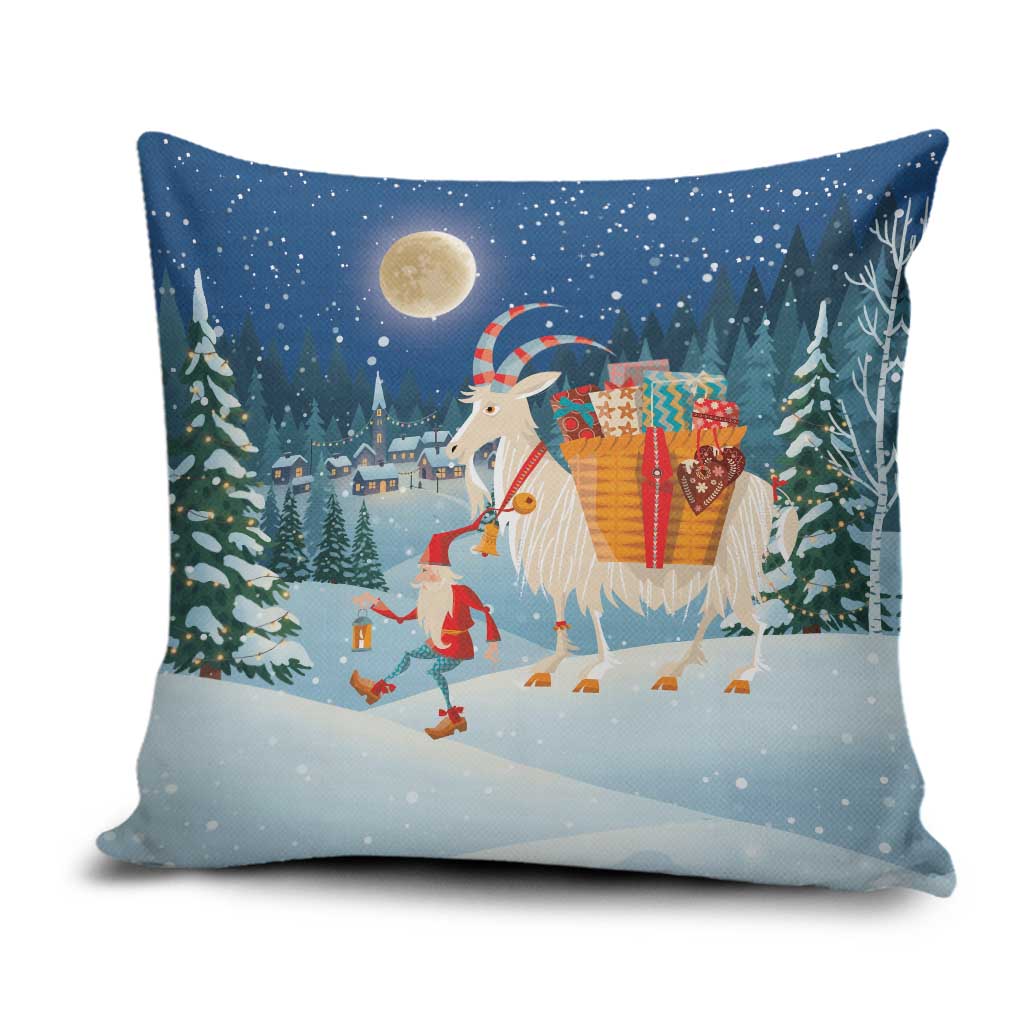 Sweden christmas Pillow Cover Scandinavian Tomte and Yule Goat Christmas - Wonder Print Shop