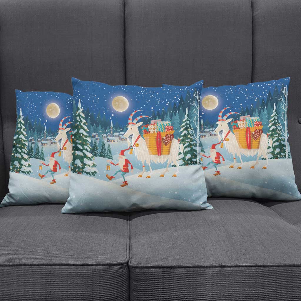 Sweden christmas Pillow Cover Scandinavian Tomte and Yule Goat Christmas - Wonder Print Shop
