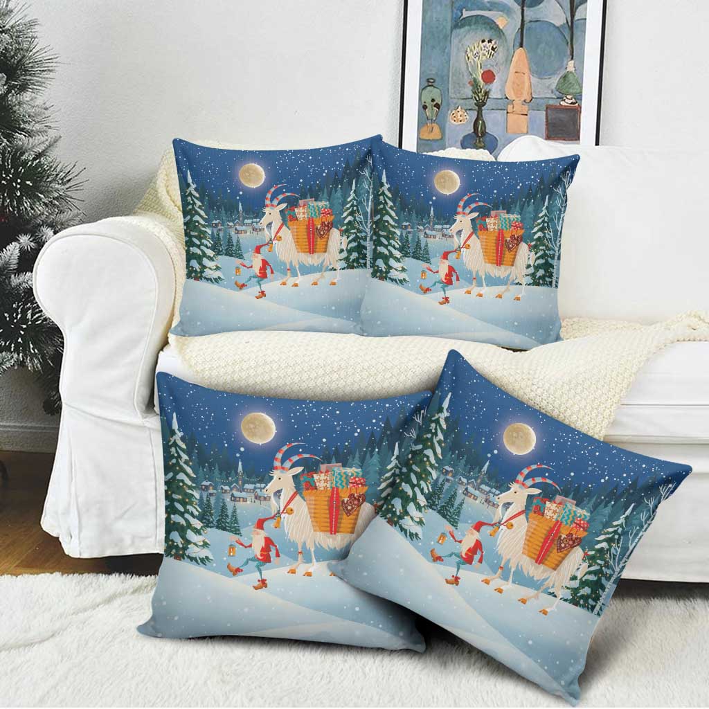 Sweden christmas Pillow Cover Scandinavian Tomte and Yule Goat Christmas - Wonder Print Shop