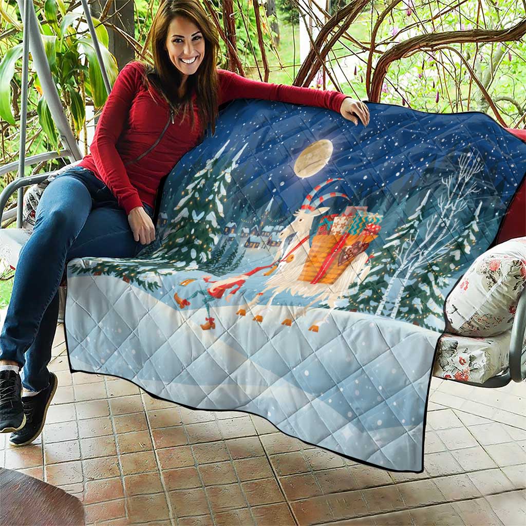 Sweden christmas Quilt Scandinavian Tomte and Yule Goat Christmas - Wonder Print Shop