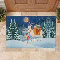 Sweden christmas Rubber Doormat Scandinavian Tomte and Yule Goat Christmas - Wonder Print Shop