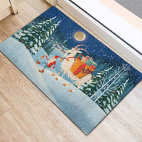Sweden christmas Rubber Doormat Scandinavian Tomte and Yule Goat Christmas - Wonder Print Shop