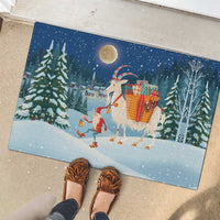 Sweden christmas Rubber Doormat Scandinavian Tomte and Yule Goat Christmas - Wonder Print Shop
