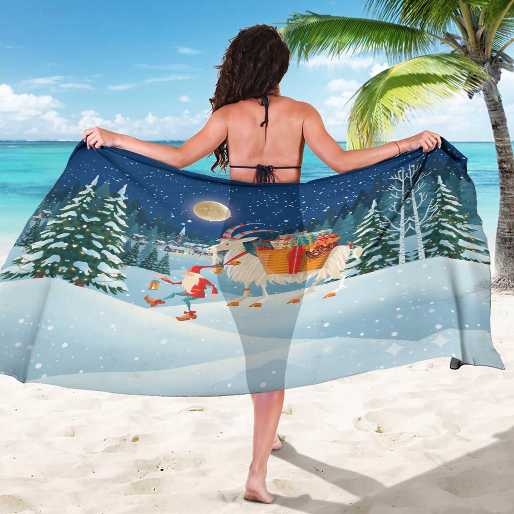 Sweden christmas Sarong Scandinavian Tomte and Yule Goat Christmas - Wonder Print Shop