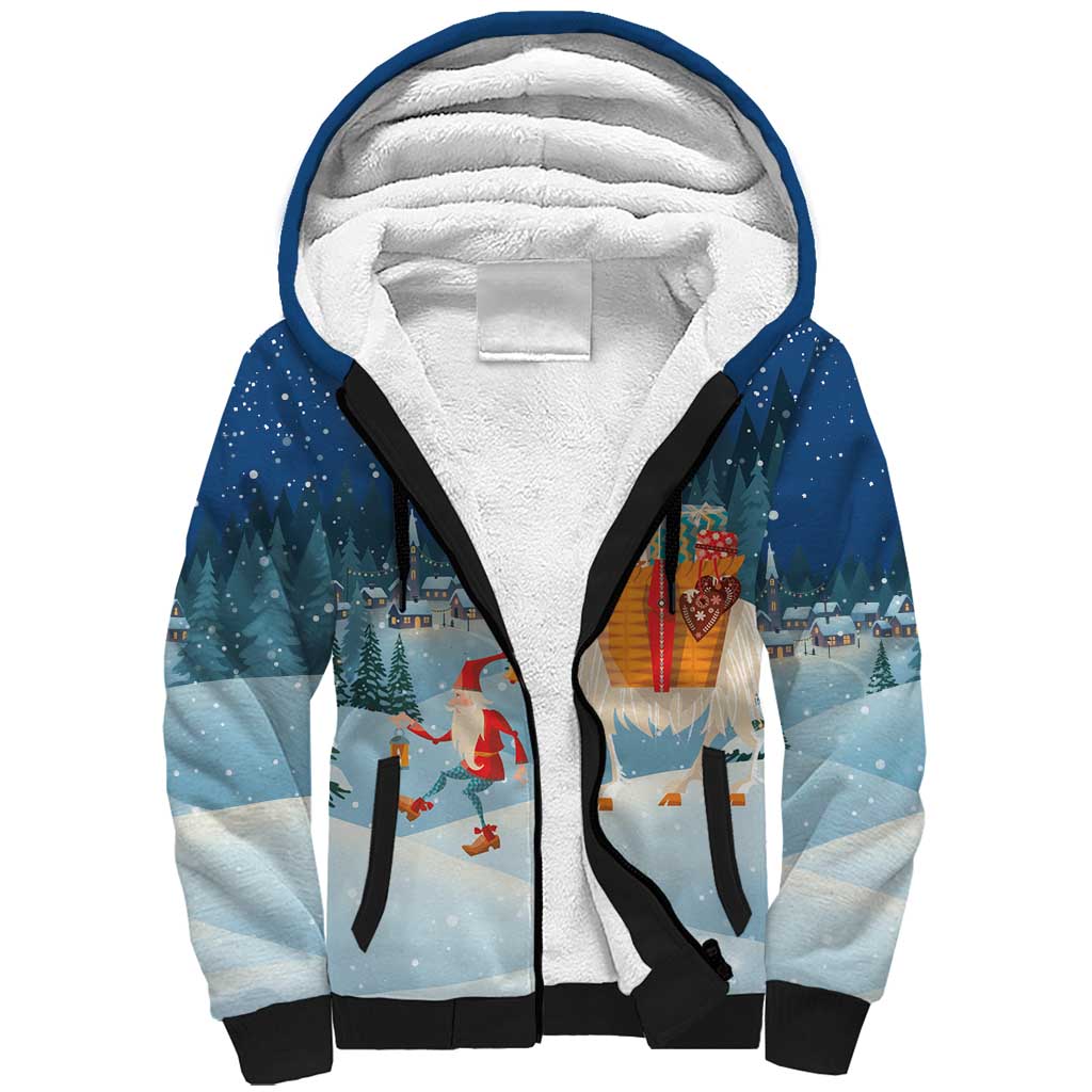Sweden christmas Sherpa Hoodie Scandinavian Tomte and Yule Goat Christmas - Wonder Print Shop