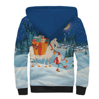 Sweden christmas Sherpa Hoodie Scandinavian Tomte and Yule Goat Christmas - Wonder Print Shop