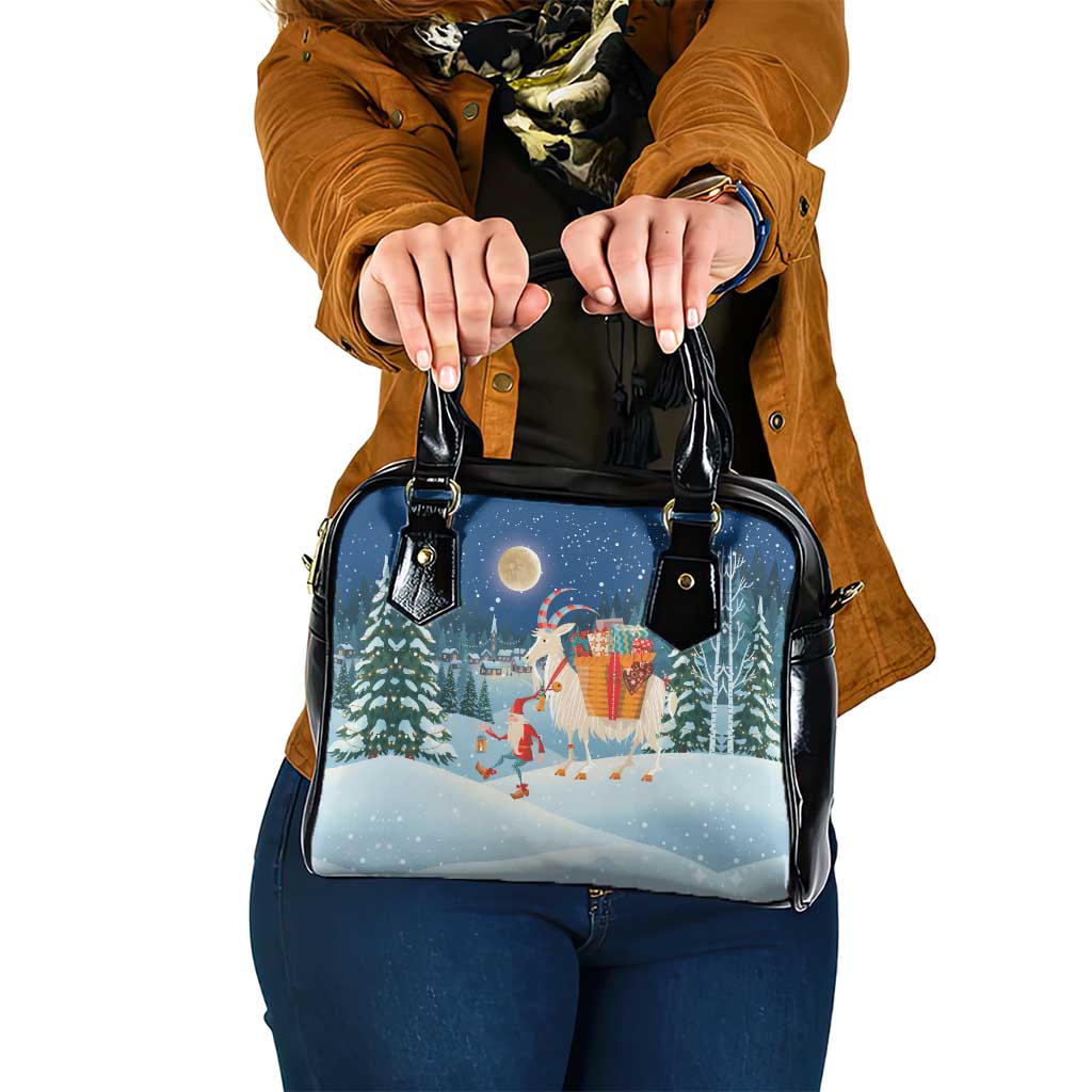 Sweden christmas Shoulder Handbag Scandinavian Tomte and Yule Goat Christmas - Wonder Print Shop