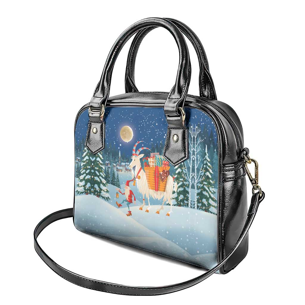 Sweden christmas Shoulder Handbag Scandinavian Tomte and Yule Goat Christmas - Wonder Print Shop