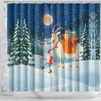 Sweden christmas Shower Curtain Scandinavian Tomte and Yule Goat Christmas - Wonder Print Shop