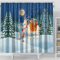 Sweden christmas Shower Curtain Scandinavian Tomte and Yule Goat Christmas - Wonder Print Shop