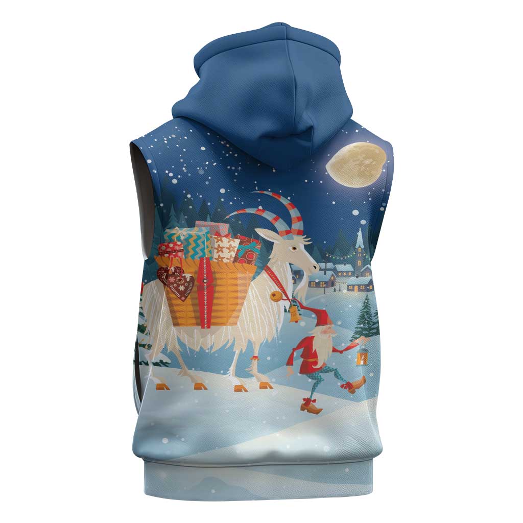Sweden christmas Sleeveless Hoodie Scandinavian Tomte and Yule Goat Christmas - Wonder Print Shop