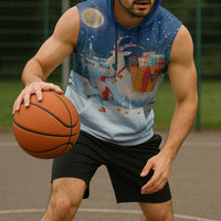 Sweden christmas Sleeveless Hoodie Scandinavian Tomte and Yule Goat Christmas - Wonder Print Shop