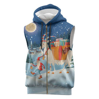 Sweden christmas Sleeveless Zip Hoodie Scandinavian Tomte and Yule Goat Christmas - Wonder Print Shop