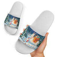 Sweden christmas Slide Sandals Scandinavian Tomte and Yule Goat Christmas - Wonder Print Shop