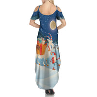 Sweden christmas Summer Maxi Dress Scandinavian Tomte and Yule Goat Christmas - Wonder Print Shop