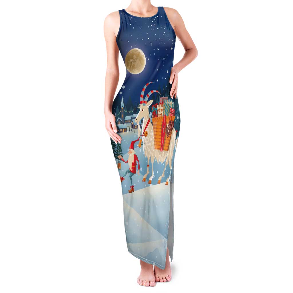 Sweden christmas Tank Maxi Dress Scandinavian Tomte and Yule Goat Christmas - Wonder Print Shop