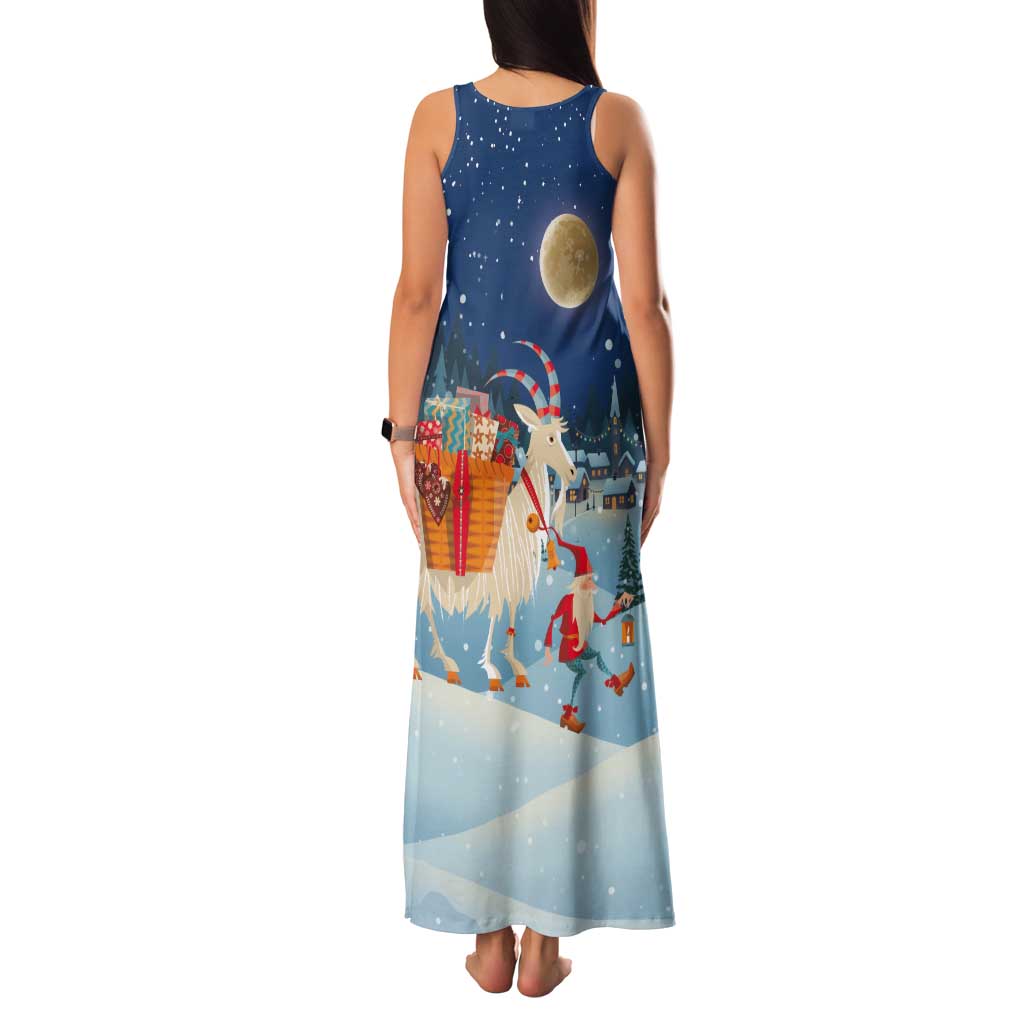 Sweden christmas Tank Maxi Dress Scandinavian Tomte and Yule Goat Christmas - Wonder Print Shop