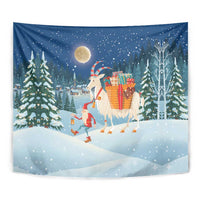 Sweden christmas Tapestry Scandinavian Tomte and Yule Goat Christmas - Wonder Print Shop