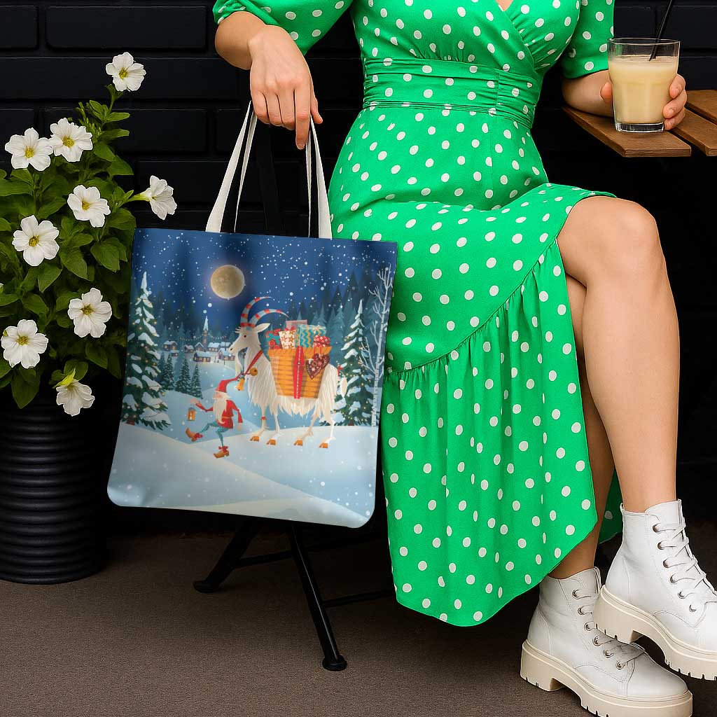 Sweden christmas Tote Bag Scandinavian Tomte and Yule Goat Christmas - Wonder Print Shop