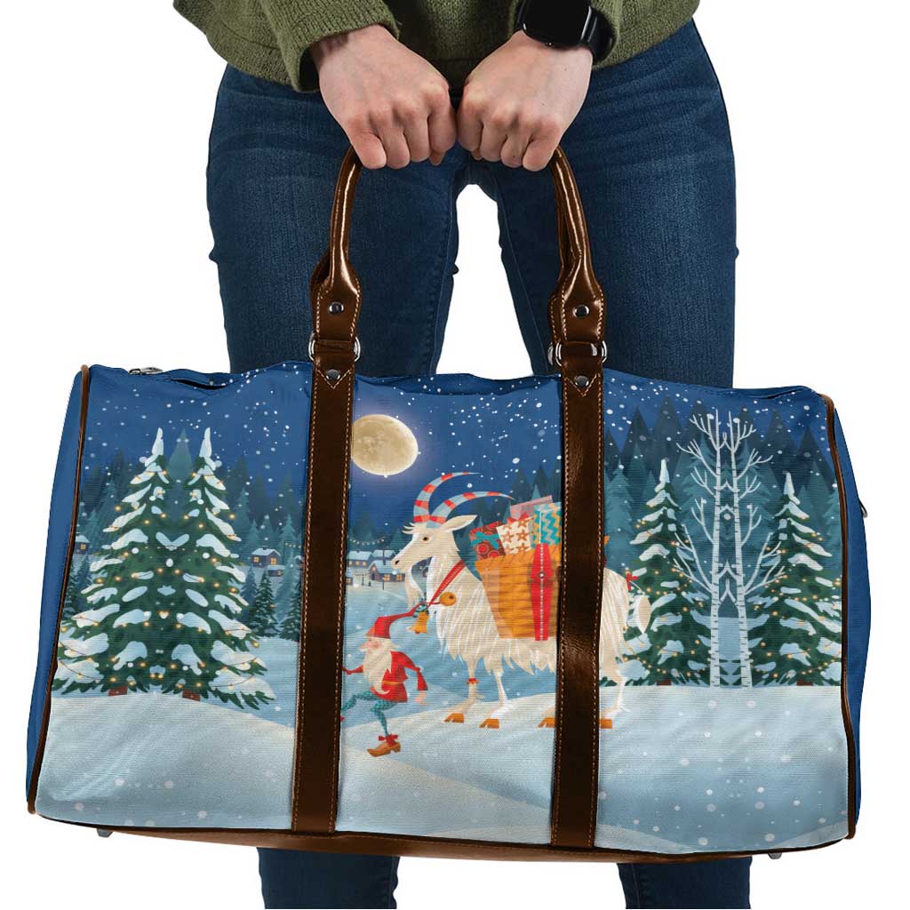 Sweden christmas Travel Bag Scandinavian Tomte and Yule Goat Christmas - Wonder Print Shop