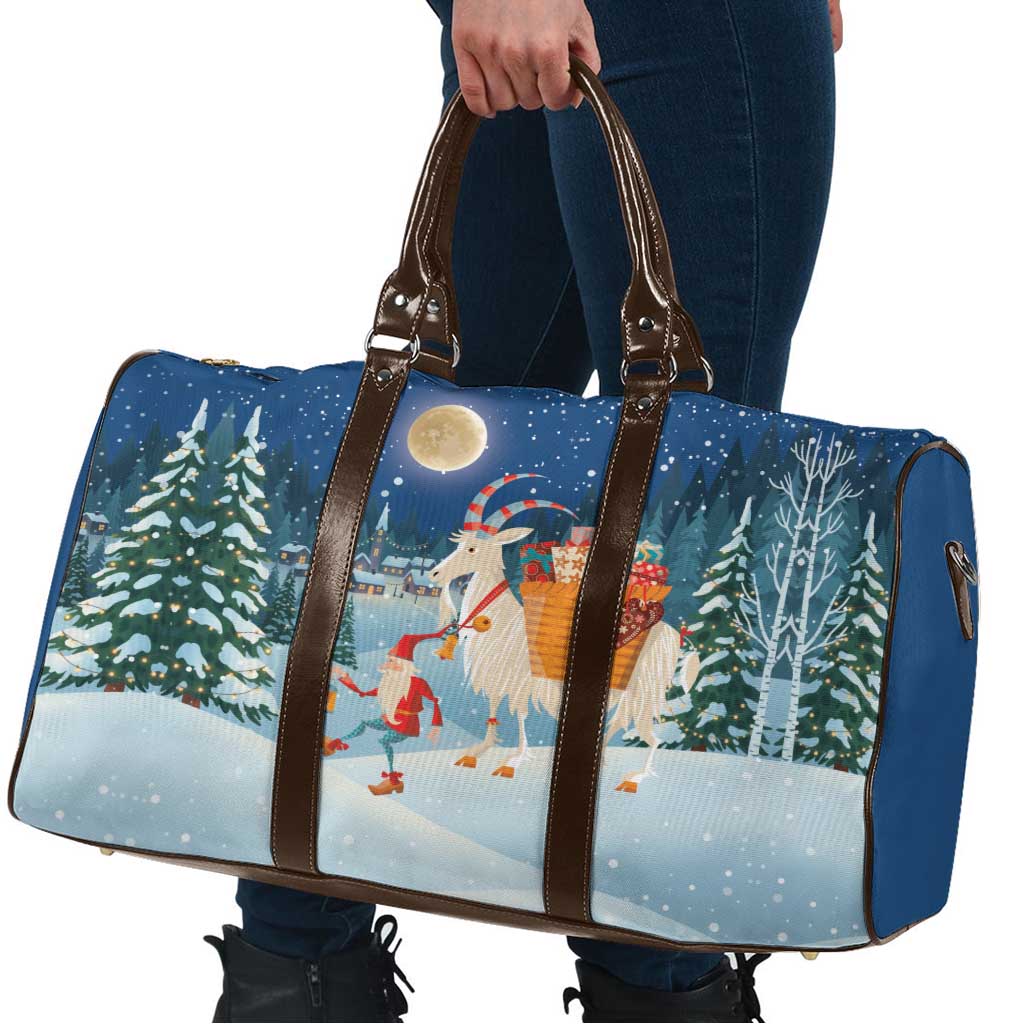 Sweden christmas Travel Bag Scandinavian Tomte and Yule Goat Christmas - Wonder Print Shop