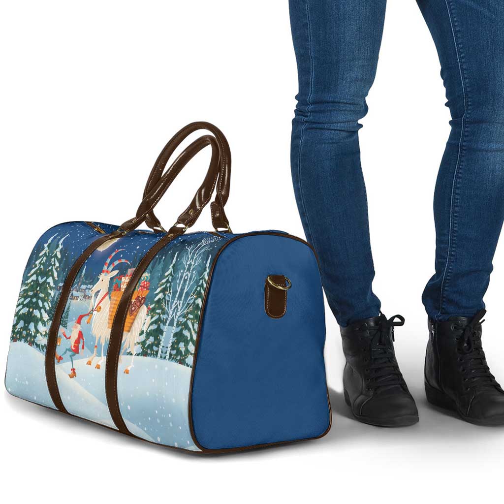 Sweden christmas Travel Bag Scandinavian Tomte and Yule Goat Christmas - Wonder Print Shop