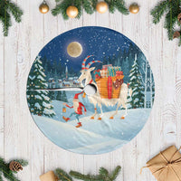 Sweden christmas Tree Skirt Scandinavian Tomte and Yule Goat Christmas - Wonder Print Shop