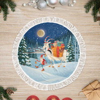 Sweden christmas Tree Skirt Scandinavian Tomte and Yule Goat Christmas - Wonder Print Shop