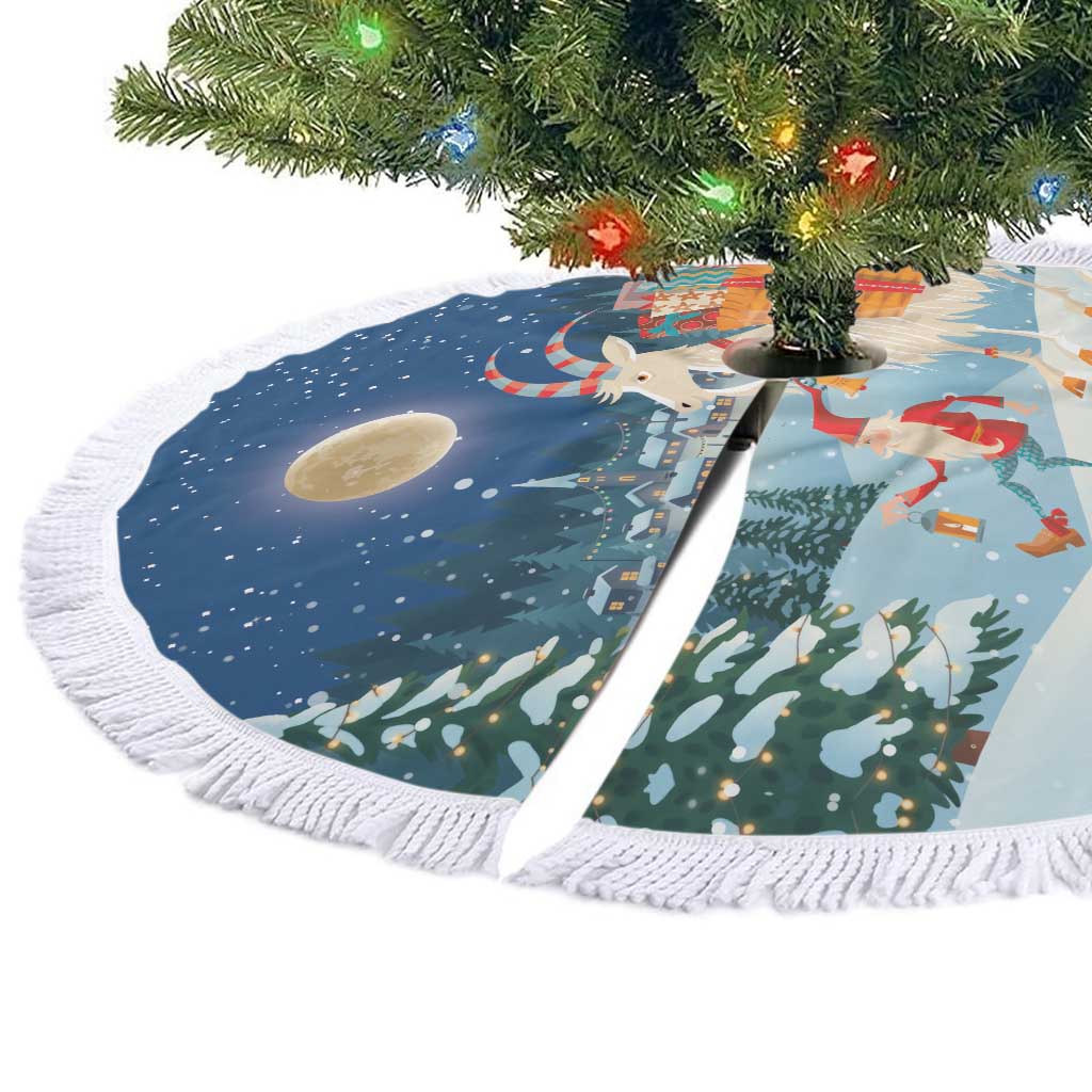 Sweden christmas Tree Skirt Scandinavian Tomte and Yule Goat Christmas - Wonder Print Shop