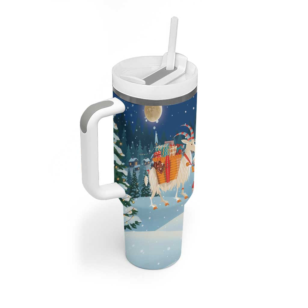 Sweden christmas Tumbler With Handle Scandinavian Tomte and Yule Goat Christmas - Wonder Print Shop