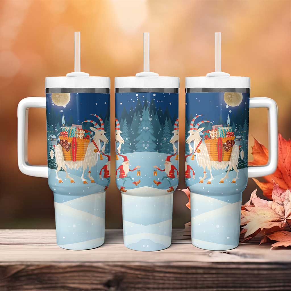 Sweden christmas Tumbler With Handle Scandinavian Tomte and Yule Goat Christmas - Wonder Print Shop