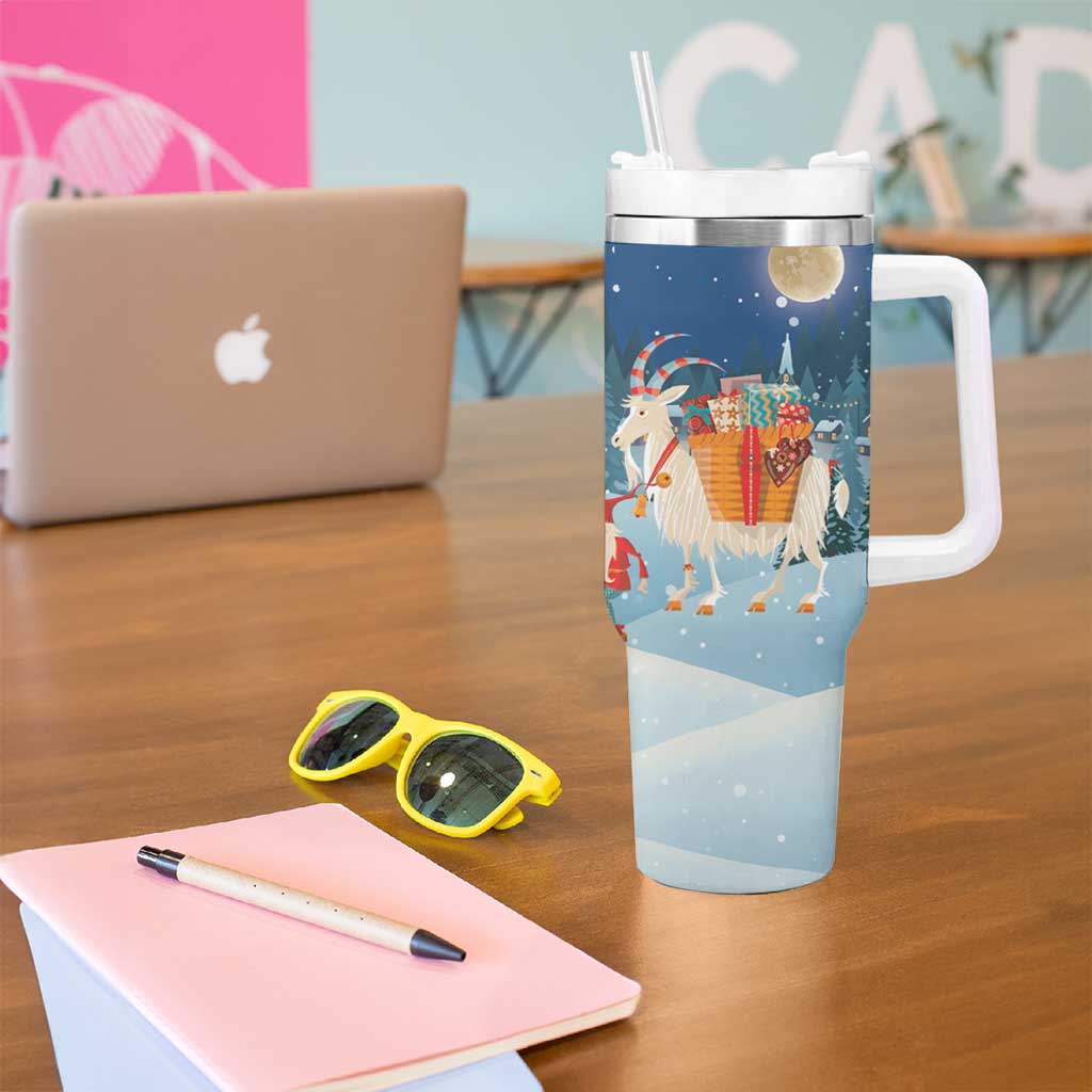 Sweden christmas Tumbler With Handle Scandinavian Tomte and Yule Goat Christmas - Wonder Print Shop