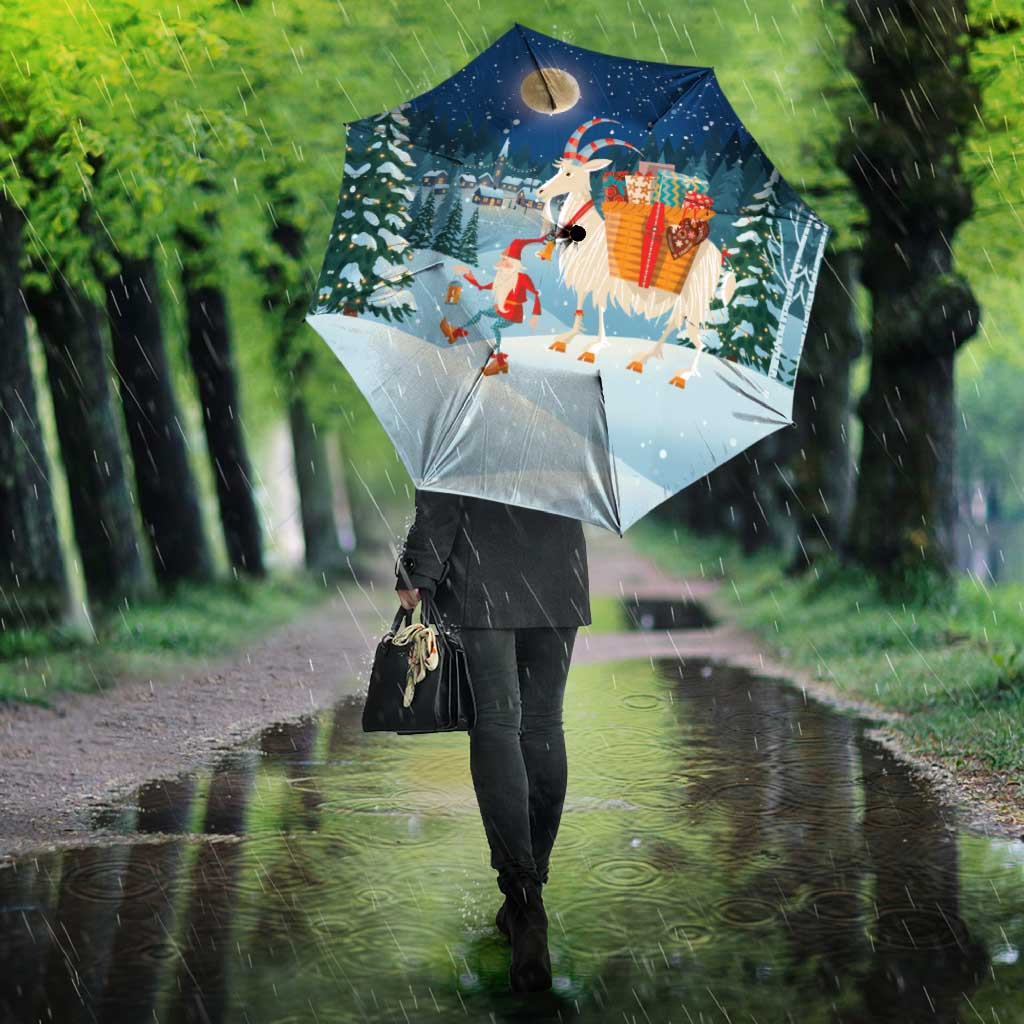 Sweden christmas Umbrella Scandinavian Tomte and Yule Goat Christmas - Wonder Print Shop