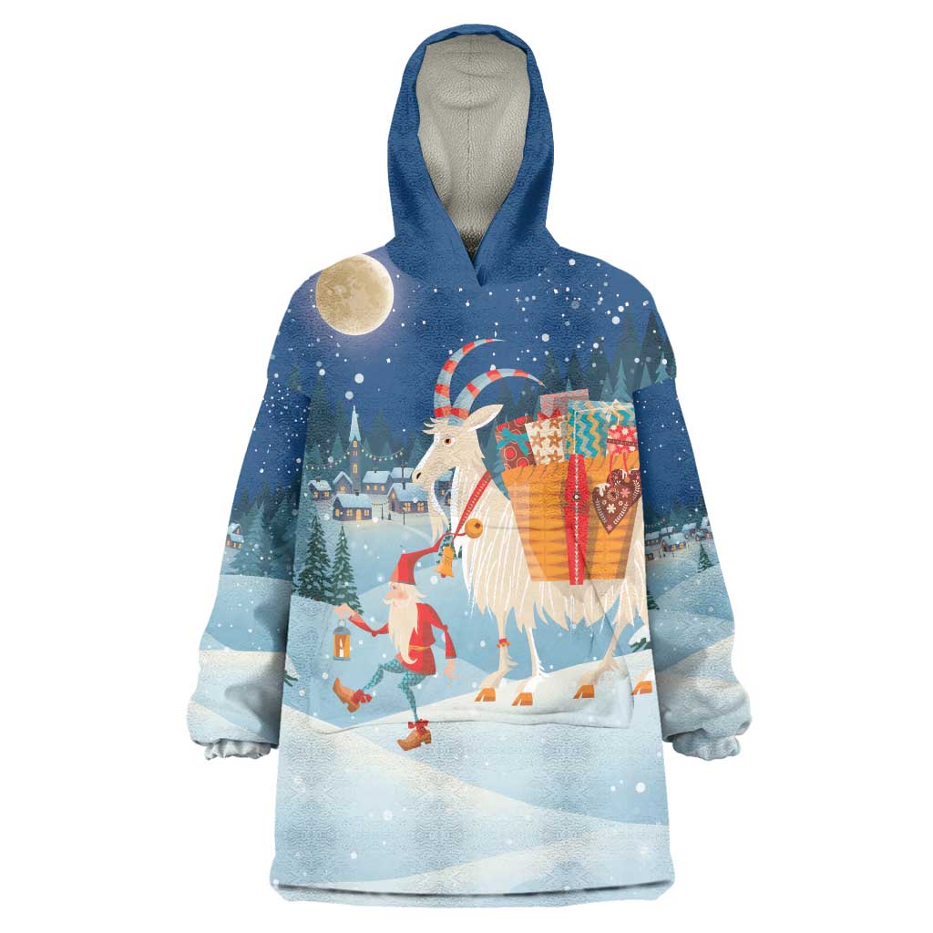 Sweden christmas Wearable Blanket Hoodie Scandinavian Tomte and Yule Goat Christmas - Wonder Print Shop