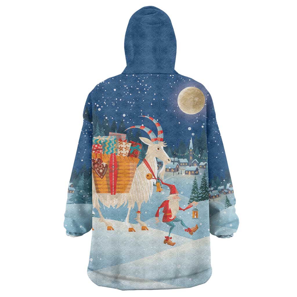 Sweden christmas Wearable Blanket Hoodie Scandinavian Tomte and Yule Goat Christmas - Wonder Print Shop