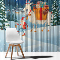 Sweden christmas Window Curtain Scandinavian Tomte and Yule Goat Christmas - Wonder Print Shop