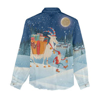 Sweden christmas Women Casual Shirt Scandinavian Tomte and Yule Goat Christmas - Wonder Print Shop
