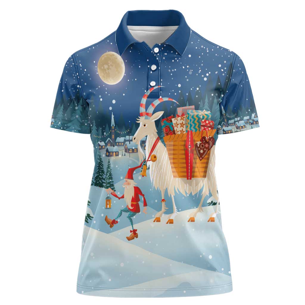 Sweden christmas Women Polo Shirt Scandinavian Tomte and Yule Goat Christmas - Wonder Print Shop