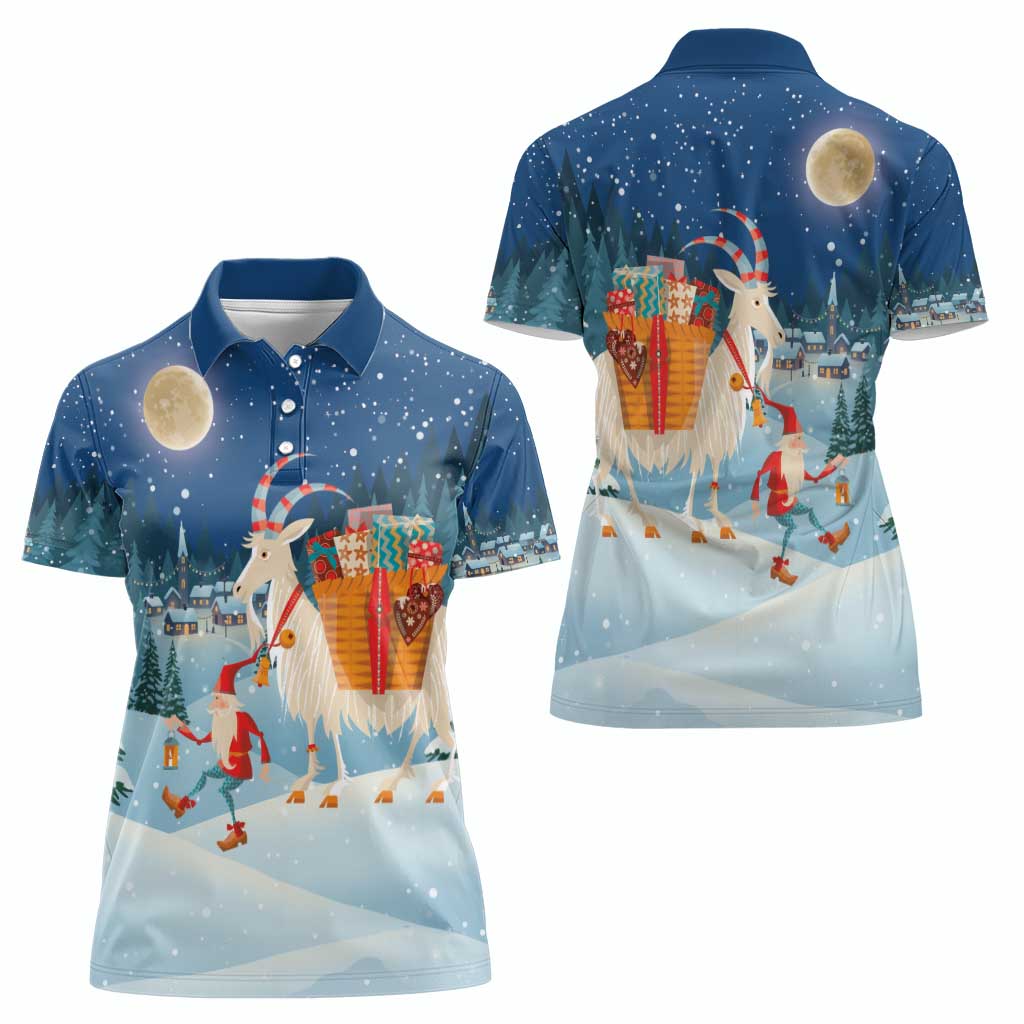 Sweden christmas Women Polo Shirt Scandinavian Tomte and Yule Goat Christmas - Wonder Print Shop
