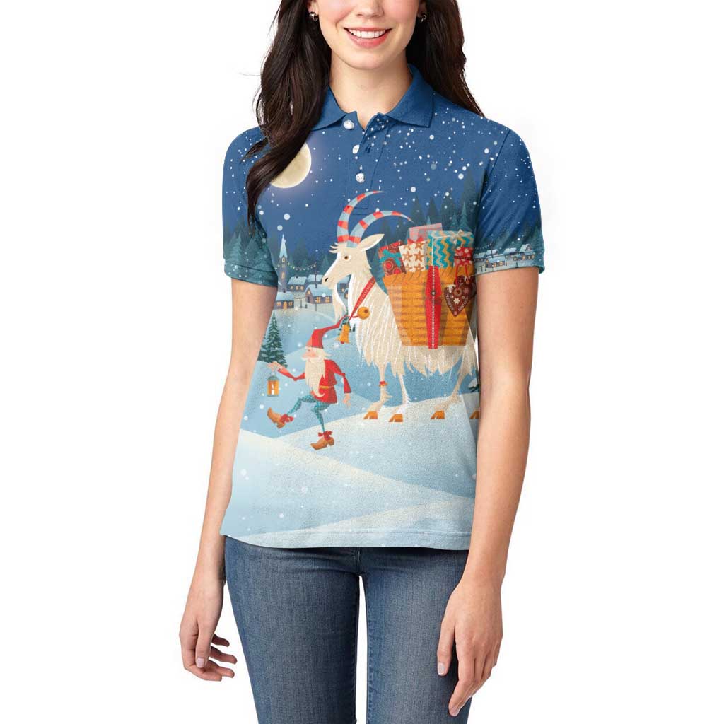 Sweden christmas Women Polo Shirt Scandinavian Tomte and Yule Goat Christmas - Wonder Print Shop