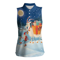 Sweden christmas Women Sleeveless Polo Shirt Scandinavian Tomte and Yule Goat Christmas - Wonder Print Shop