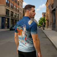 Sweden christmas Zipper Polo Shirt Scandinavian Tomte and Yule Goat Christmas - Wonder Print Shop