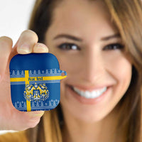 Sweden Christmas Personalized AirPods Case Dala Horse God Jul - Wonder Print Shop