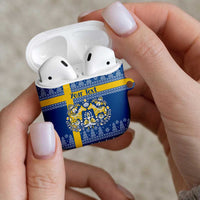 Sweden Christmas Personalized AirPods Case Dala Horse God Jul - Wonder Print Shop