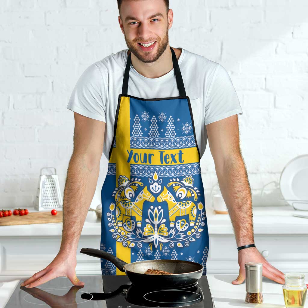 Sweden Christmas Personalized Apron Dala Horse God Jul - Wonder Print Shop