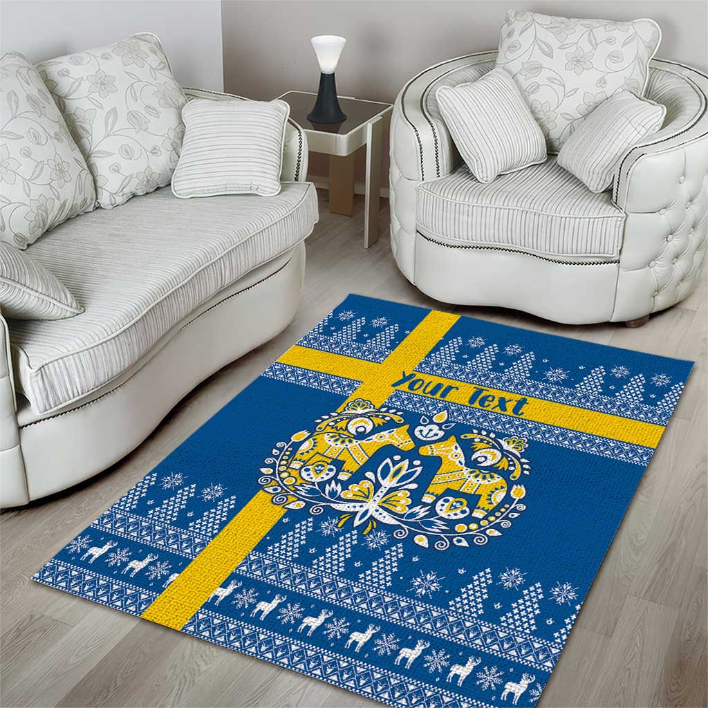 Sweden Christmas Personalized Area Rug Dala Horse God Jul - Wonder Print Shop