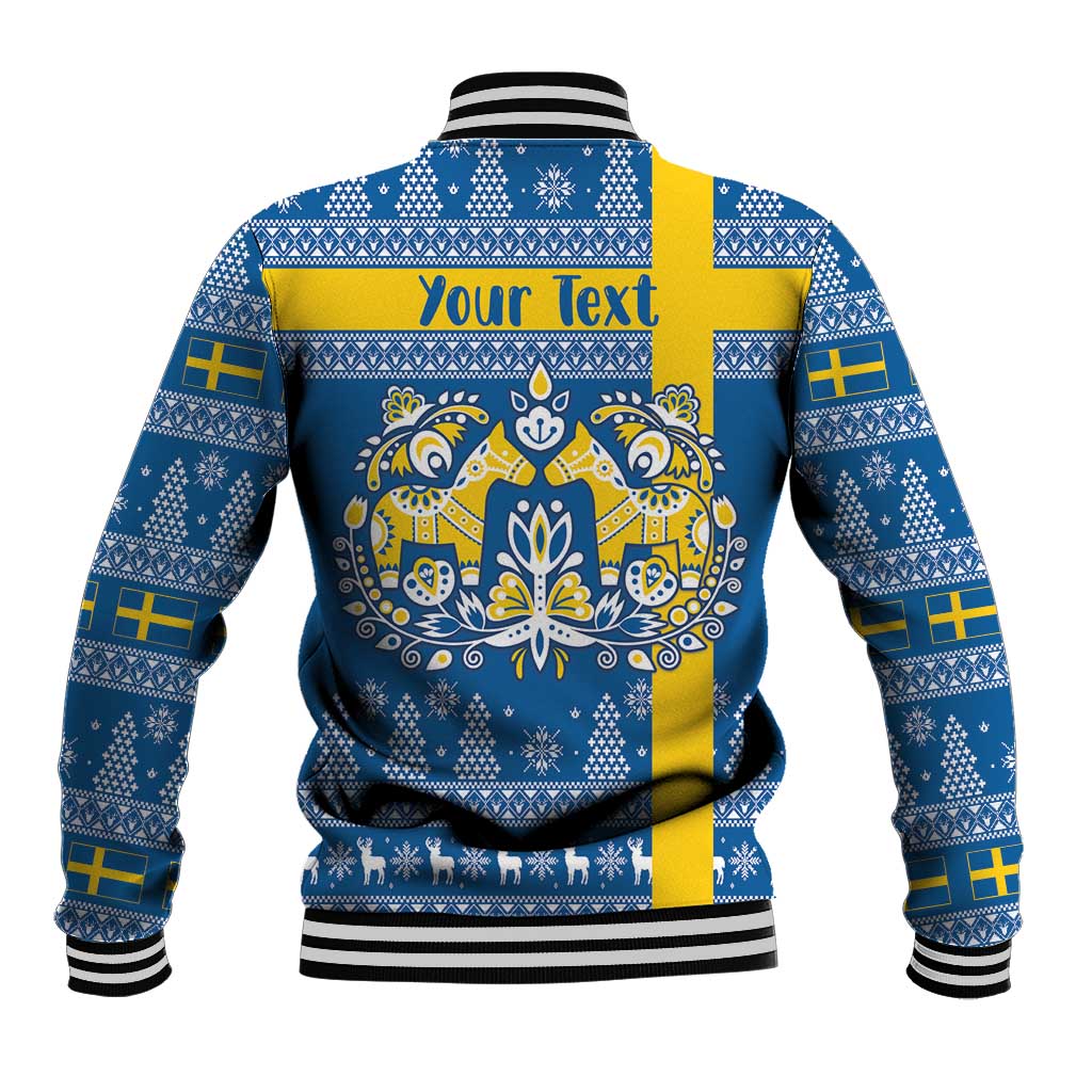 Sweden Christmas Personalized Baseball Jacket Dala Horse God Jul - Wonder Print Shop